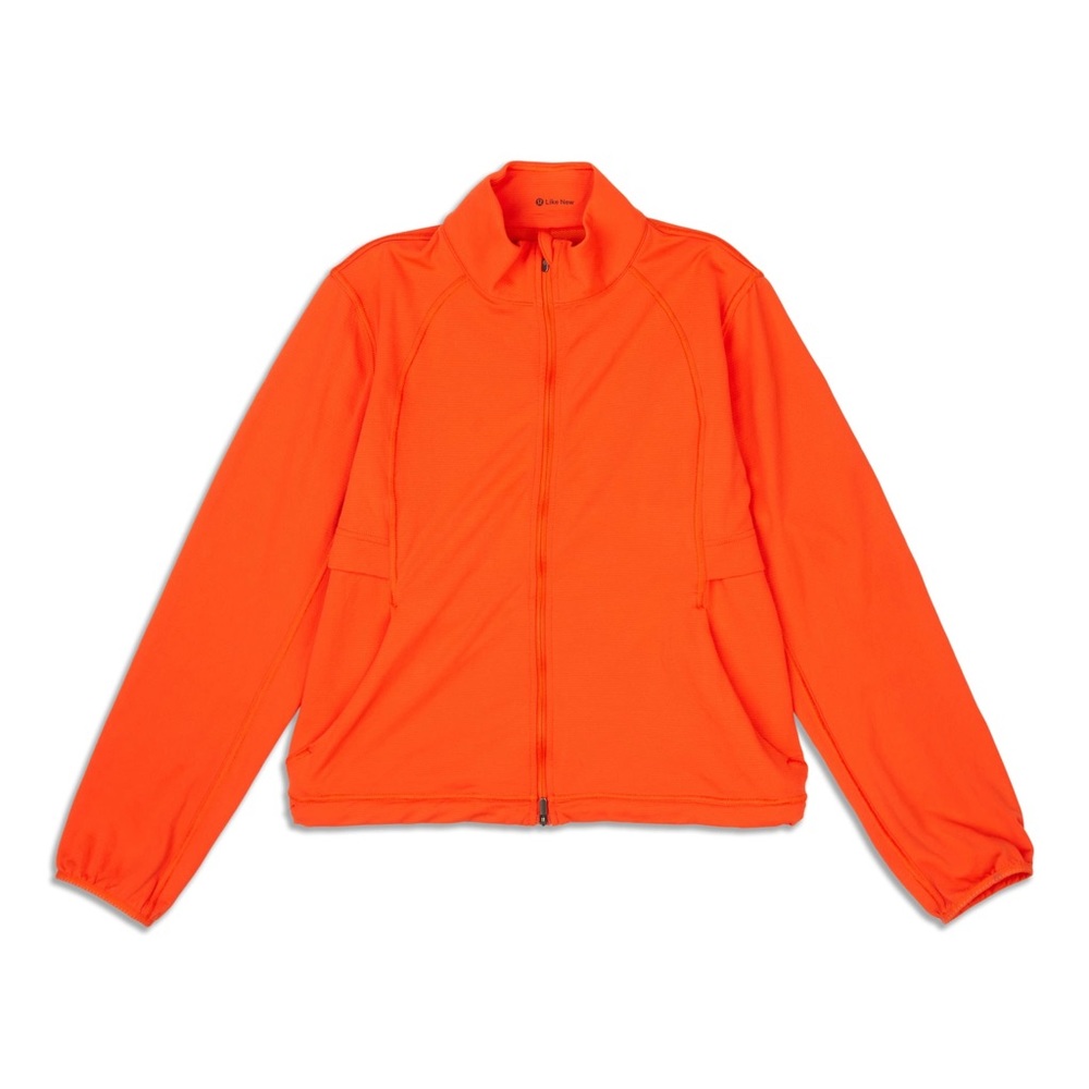 Lululemon EUC Ventilating running jacket size 12 Solar Orange